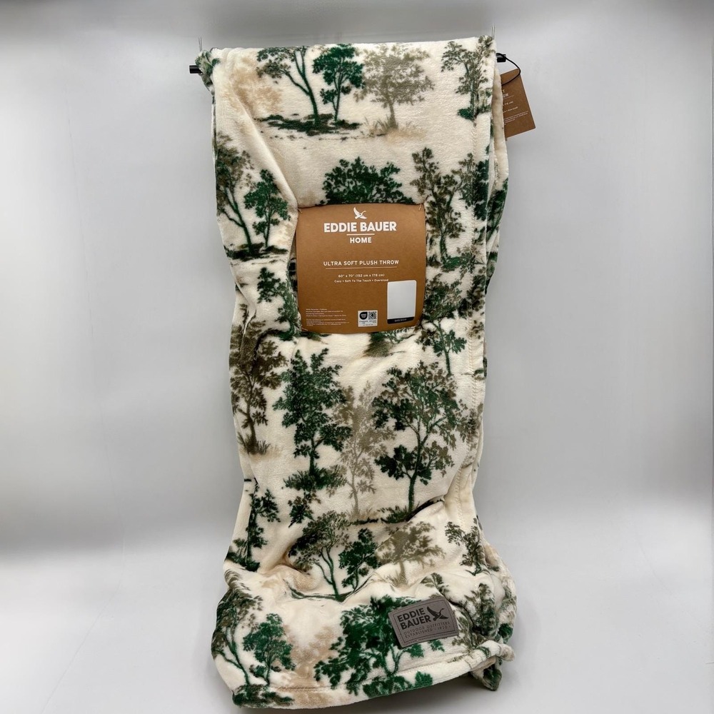 Eddie Bauer Home Ultra Soft Plush Throw Blanket, Forest and Trees